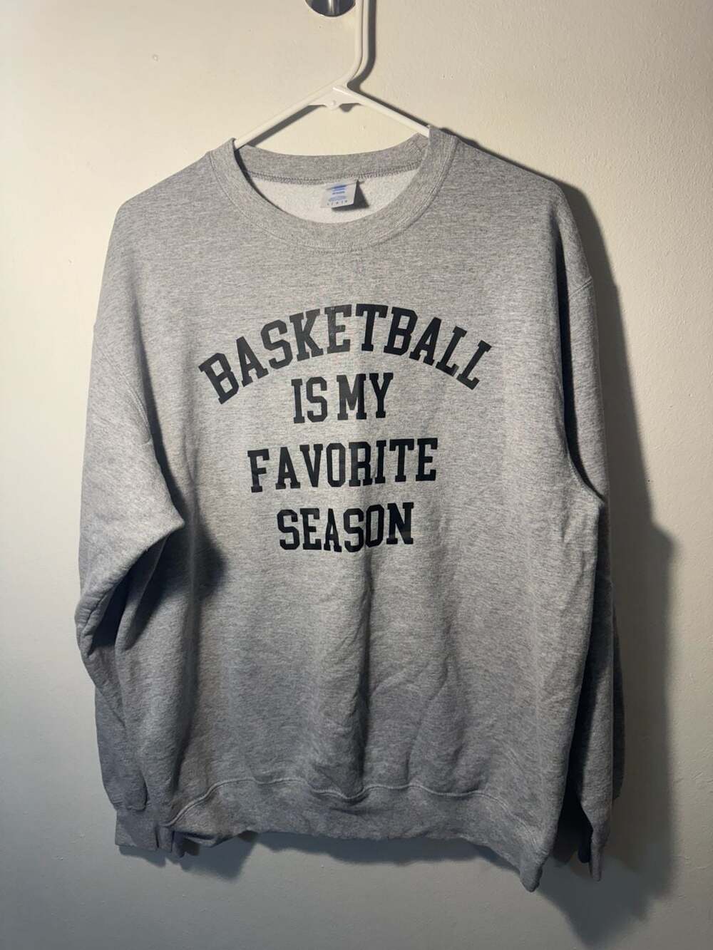 Port & Company Basketball Is My Favorite Season Grey Crewneck Sweatshirt